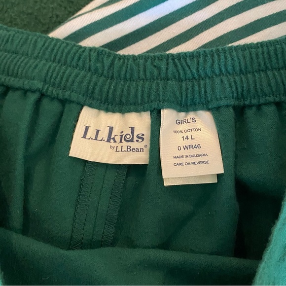 LL Bean Kids Vintage Gingerbread Appliqué Green Skirt Fleece Cardigan Tneck 14 - Picture 7 of 16